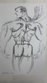 Randy Coleman Signed Gay Male Interest Original Drawing Illustration Art