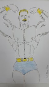 Randy Coleman Signed Gay Male Interest Original Drawing Illustration Art