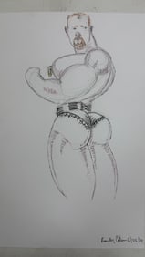 Randy Coleman Signed Gay Male Interest Original Drawing Illustration Art