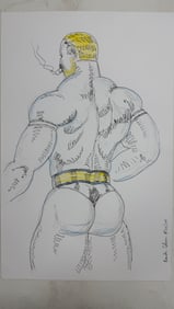 Randy Coleman Signed Gay Male Interest Original Drawing Illustration Art