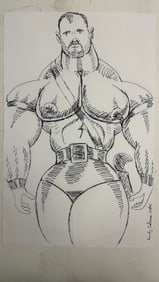 Randy Coleman Signed Gay Male Interest Original Drawing Illustration Art