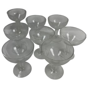 Antique Champagne Art Deco Glasses  Set Of 29