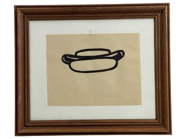 Roy Lichtenstein sketch ink on paper signed framed