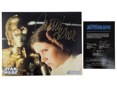 Carrie Fisher Star Wars Official Pix Signed Photograph with COA