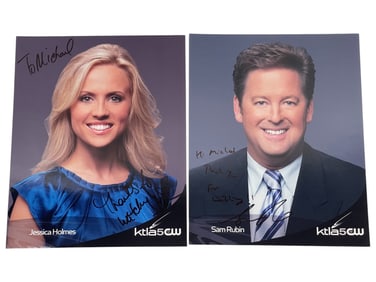 Jessica Holmes & Sam Rubin KTLA5 Signed 8x10 Photographs