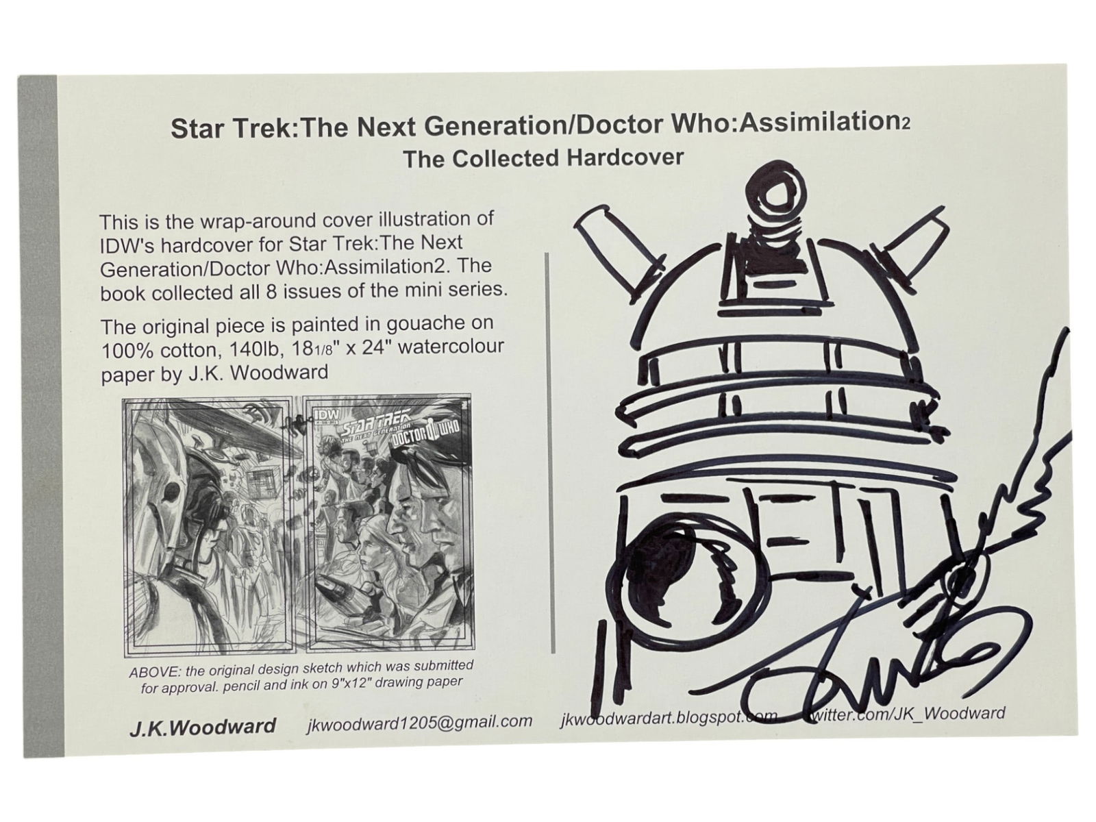 J.K. Woodward Hand Drawn and Signed Sketch (1 of 3)