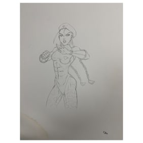 STREET FIGHTER Comic Art Drawing Signed CHO Animation