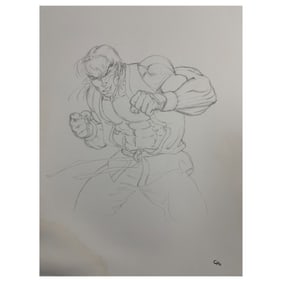 STREET FIGHTER Comic Art Drawing Signed CHO Animation