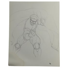 STREET FIGHTER Comic Art Drawing Signed CHO Animation
