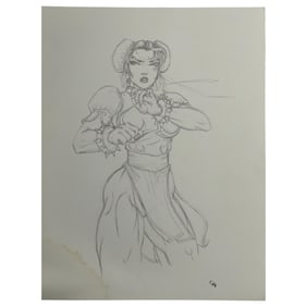 STREET FIGHTER Comic Art Drawing Signed CHO Animation