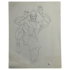 STREET FIGHTER Comic Art Drawing Signed CHO Animation