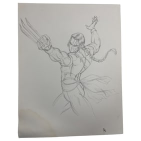 STREET FIGHTER Comic Art Drawing Signed CHO Animation