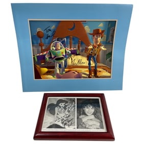 Vintage Disney Cartoon Art Photo The Little Mermaid Signed Jodi Benson and Toy Story Lot 2