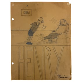 HENRY Comic Art Drawing Signed Carl Anderson