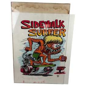 Ed Roth - Sidewalk Surfer Pencil Signed Numbered and Stamped Print