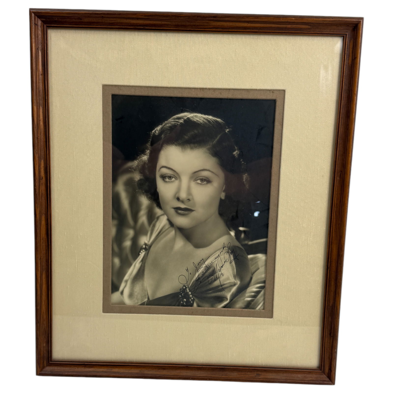 MYRNA LOY Signed photo by Clarence Sinclair Bull embossed lower right (1 of 5)