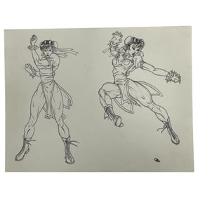 STREET FIGHTER Comic Art Drawing Signed CHO Animation