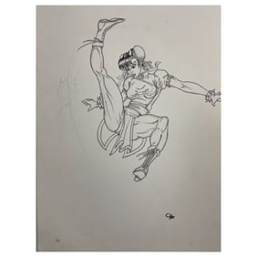 STREET FIGHTER Comic Art Drawing Signed CHO Animation