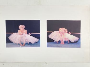 Milton Greene Diptych of Marilyn Monroe Ballerina Sitting Photograph