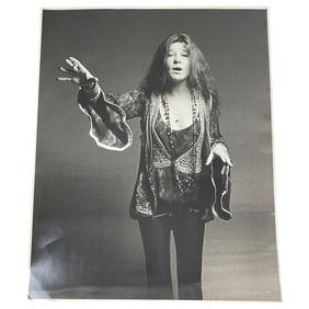 Francesco Scavullo - Janis Joplin B&W Silver Gelatin Photograph Signed Stamped Numbered Dated