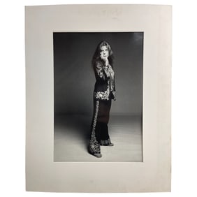 Francesco Scavullo - Janis Joplin B&W Silver Gelatin Photograph Signed Stamped Numbered Dated