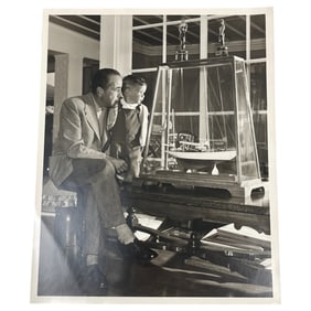 Sid Avery - Original B&W Photograph of Humphrey Bogard with Son Signed