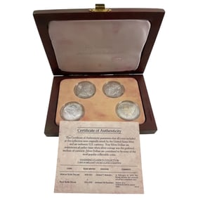 US Morgan And Peace Silver Dollars Collection Mint Lot 4 COA
