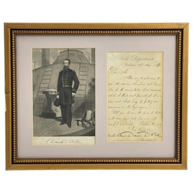 US Navy Vice Admiral David D. Porter Signed Letter Introducing Ambrose Thompson