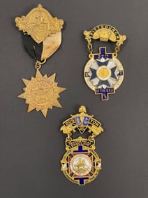 Vintage US Knight Templar Medallion Badges Lot of 3 Collection