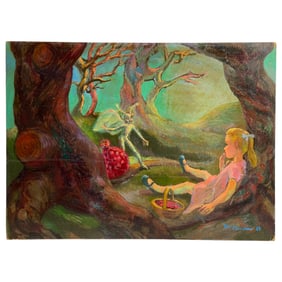 Peter Ellenshaw Illustration Art Disney Oil Painting On Board Signed