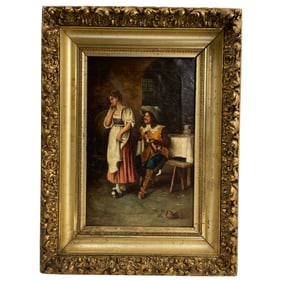 Antique Oil Painting on Canvas