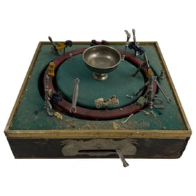 Rare French Antique Car Mechinal Toy "Jeu De Course" Parlor Game