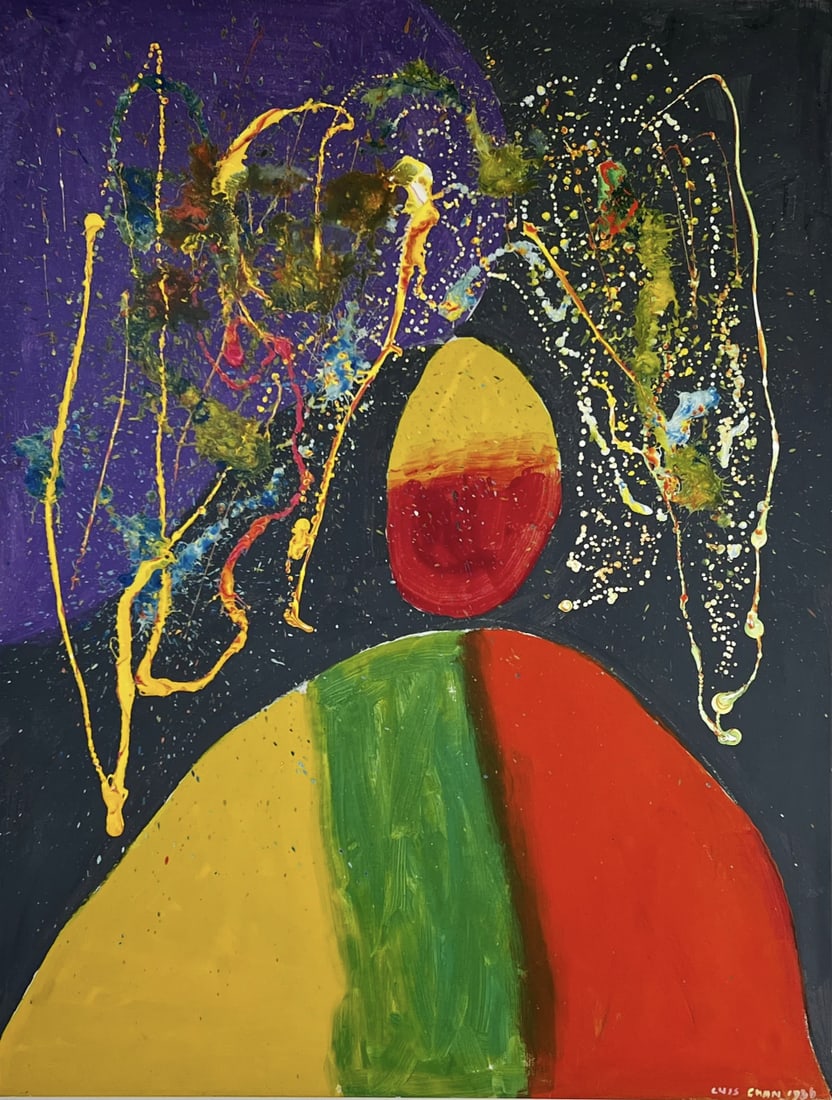 Luis Chen (1905-1995) Chinese Oil Painting On Canvas Chen Fushan (1 of 9)