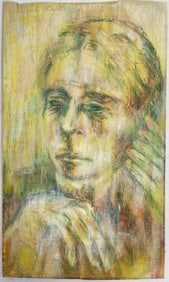 Pastel on Paper Portrait Signed and Dated 1968 Attributed to Picasso