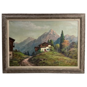 VINTAGE OIL PAINTING ON CANVAS SIGNED BY MARINO LANDSCAPE