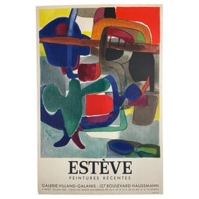 Esteve Peintures Recentes Mourlot Art Exhibition Poster