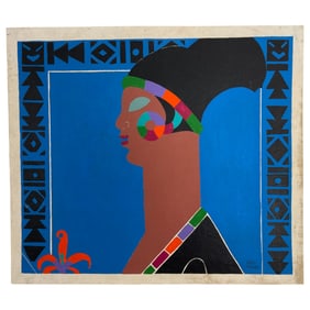 Carlos Merida Guatemalen - Gouache Painting on Thick Paper Signed Bottom Right