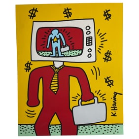 Keith Harring Silkscreen Print Numbered in Pencil 782/1000