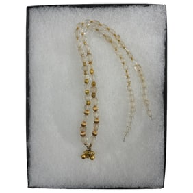 Ancient High Karat Gold and Crystal/Glass Necklace