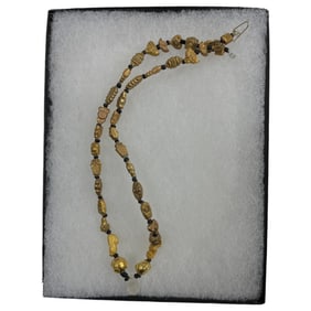 Ancient High Karat Gold and Crystal/Glass Necklace
