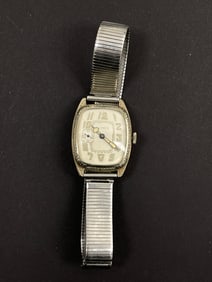 Vintage Illinois 10k White Gold Men's Mechanical Wristwatch