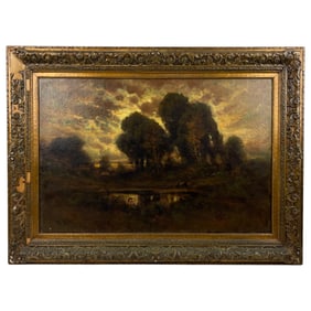 William Keith (1839-1911) - Sunset Landscape Oil on Canvas