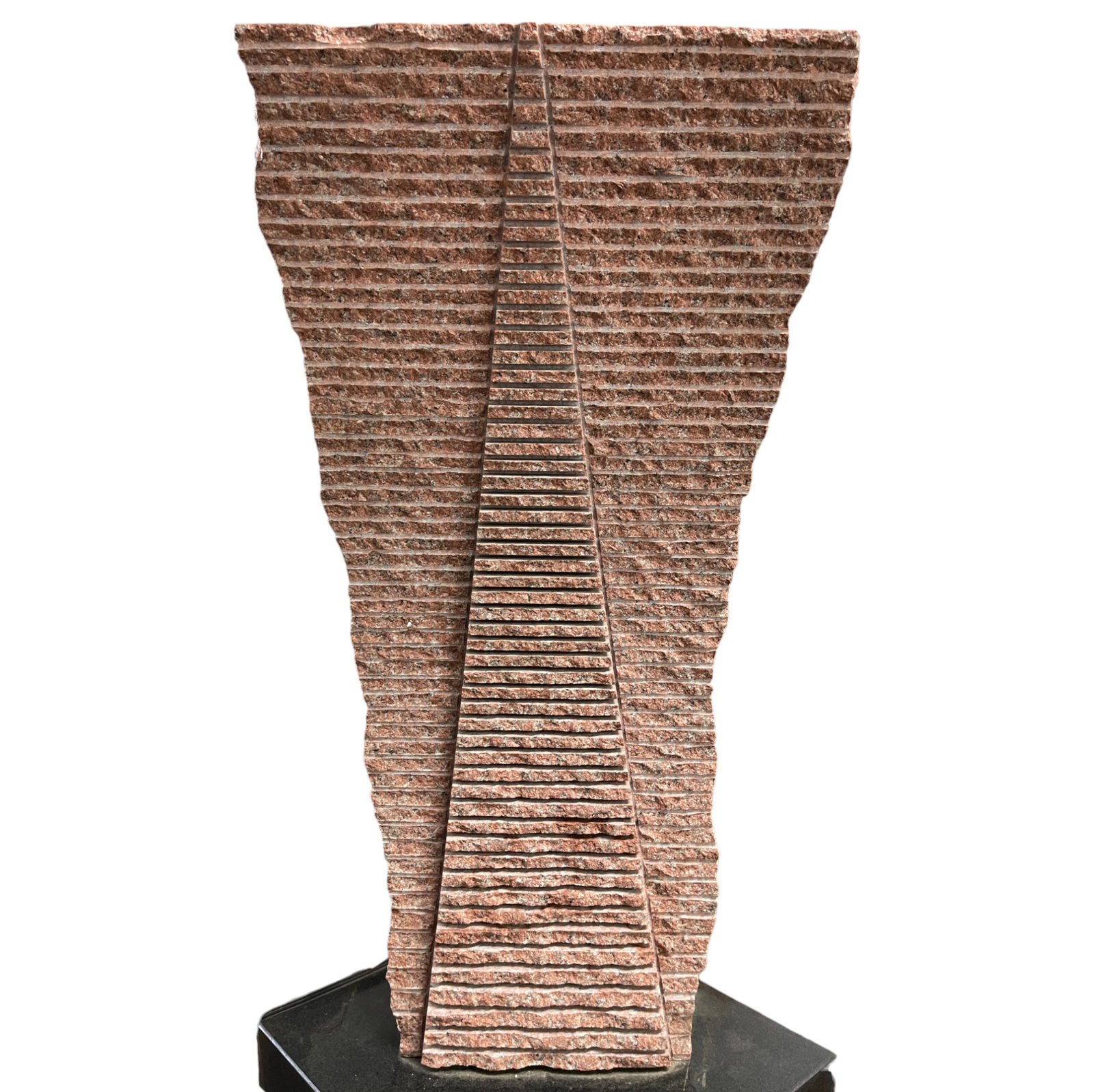 Jesus Bautista Moroles - "Concave Stele" 1989 Red Granite Sculpture (1 of 11)