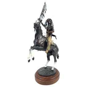 Clifton Ray Cheek - Plains Monarch Native American Indian 46/50 Bronze Sculpture