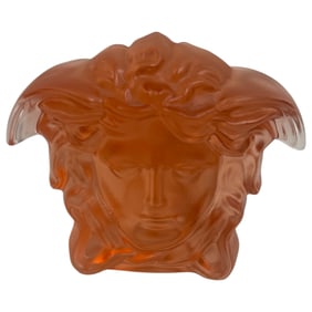Rosenthal Versace Medusa Red Crystal Head Paperweight