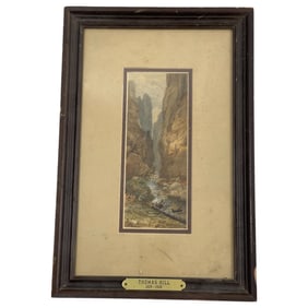 Thomas Hill (1829-1908) - Yosemite Waterfall - Watercolor on Paper