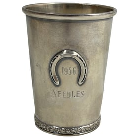 Official Kentucky Derby Mint Sterling Silver Julep Cup 1956 Needles