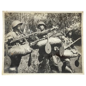 USSR WW2 Official Photograph Soviet Sappers River Crossing Device Original Press Photo 1942