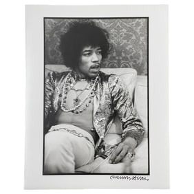 Henry Diltz Signed Silver Gelatin Photograph of Jimi Hendrix