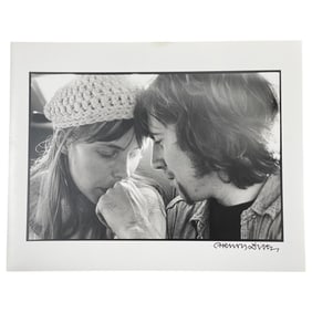 Henry Diltz Signed Silver Gelatin Photograph of Joni Mitchell and Graham Nash